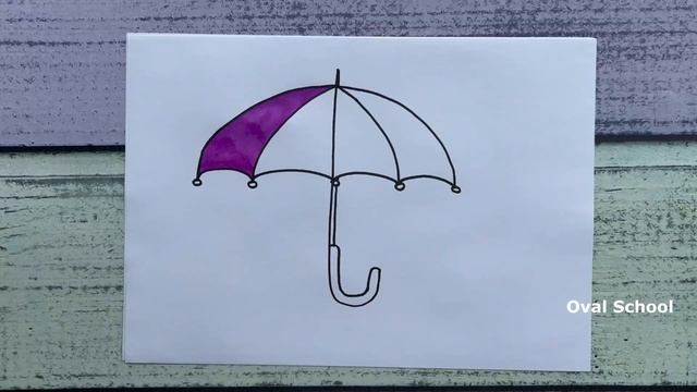 Как нарисовать ЗОНТИК / UMBRELLA / ОСЕНЬ смотреть онлайн