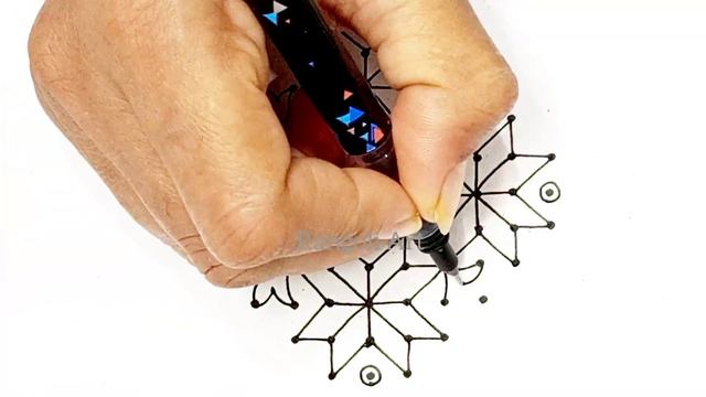 11-3-3 dots Simple Rangoli Art design/Easy rangoli/muggulu designs/kolam design/Sony rangoli design смотреть онлайн