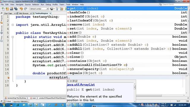 Java ► the product of square root of array elements in the list смотреть онлайн