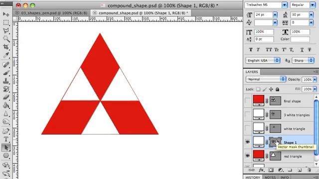 23 Intermediate Photoshop CS5 Creating Compound Shapes смотреть онлайн