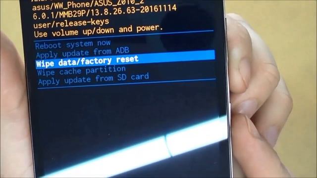ASUS Zenfone Max ZC550KL сбросить в заводские настройки Wipe data смотреть онлайн