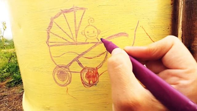 Необыкновенное рисование. Детская коляска.