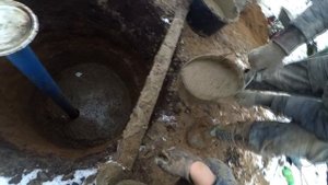 Монтаж пластикового кессона с низким УГВ