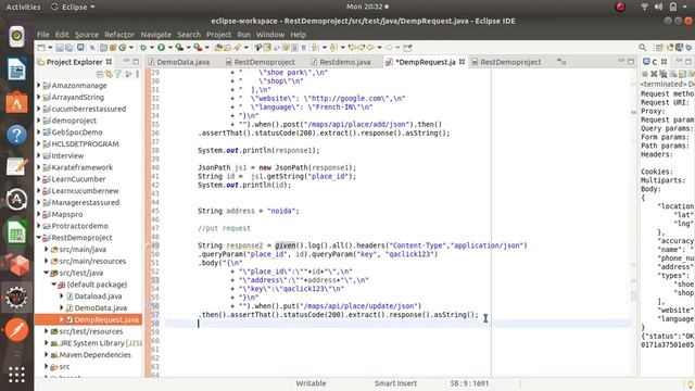 End to End Automation of Post,Put,Get and Delete Method Using RestAssured |@manojautomationtraining