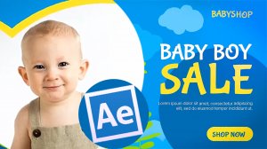 Реклама детского магазина Baby shop fashion promo blue videohive