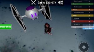 Playing Death Star Tycoon on roblox