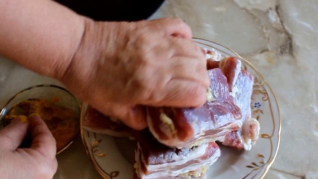 Сало соленое запеченное