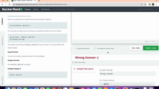 Python Day 1 | HackerRank | Say "Hello, World!" With Python | Easy смотреть онлайн