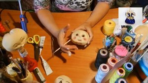 1/7 Как сделать куклу своими руками. Макияж и реснички для куклы. How to make a doll.
