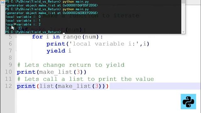 Basic difference between yield and return in Python смотреть онлайн