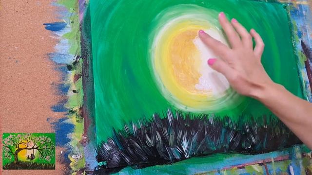 Рисуем Девочка и кот на качелях смотреть онлайн