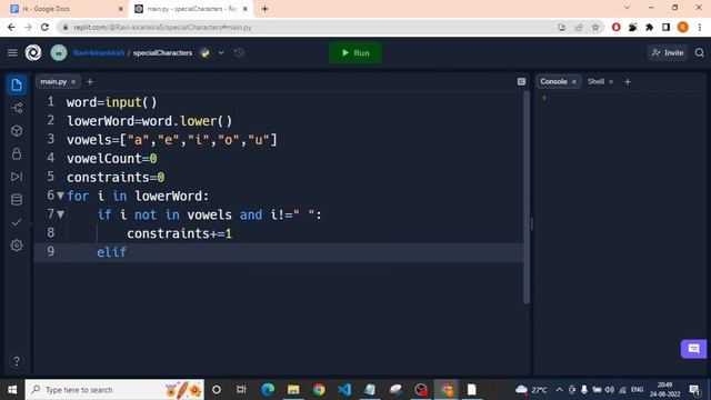 Write a Python Program to Count Vowels and Consonants in String | CCBP Grand Assignment 2 Question