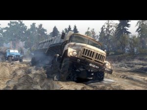 SpinTires. Автопоезда с активными прицепами демонстрируют чудеса проходимости.