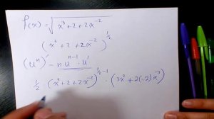 sqrt(x^3+2+2x^-2) Chain Rule Differentiation