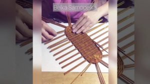 Процесс плетения овального дна из бумажной лозы. Belka Samodelka