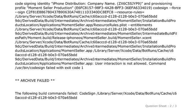 iOS : Xcode 5 continuous integration CodeSign fail смотреть онлайн