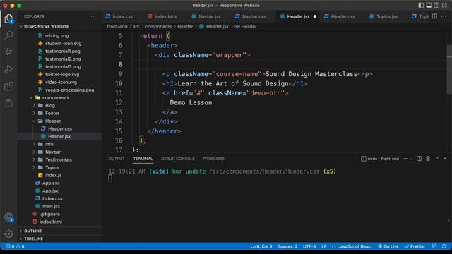 Figma To React JS | Build A Modern Responsive Website - Designing The Header смотреть онлайн