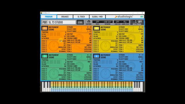 Program SL Editor Studiologic  SL 73 Studio, SL 88 Studio