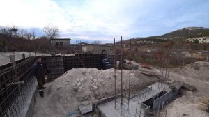 Строительство дома в Крыму. Монолитная плита 1 этажа. Стоимость фундамента