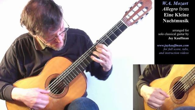 Mozart's Eine Kleine Nachtmusik (Allegro) for Solo Classical Guitar смотреть онлайн