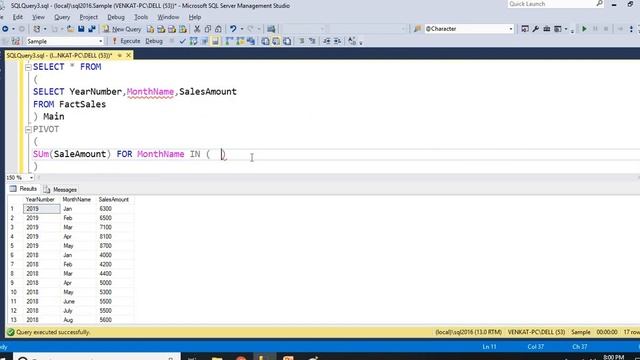 Pivot in Sql Server | sql pivot function | sql pivot tables