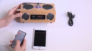 SRB53 Portable Bamboo Bluetooth Speaker Mic