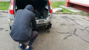 Установка заднего бампера от калины спорт 1