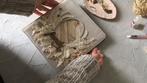 МК по декору обложки альбома / Кружевная композиция