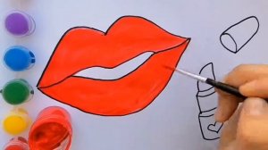 Как нарисовать Губы и Помаду. Раскраска Губы и Помада. Раскраски Малышам.
