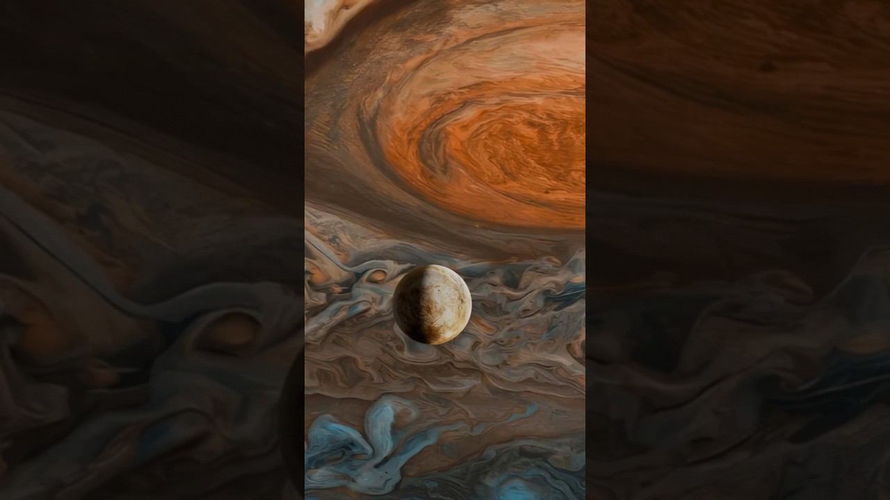 Европа на фоне Юпитера #космос смотреть онлайн