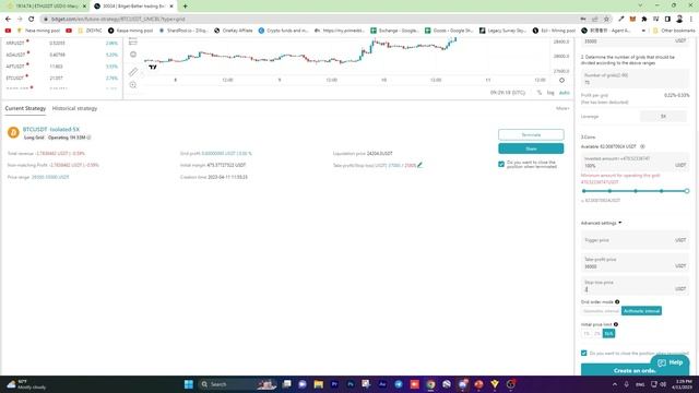 Как построить сетку для торговли на Binance и Bitget