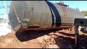 Огневка, Братский район, закапываем ёмкость под маслосборник!!! Реконструкция подстанции!!!!