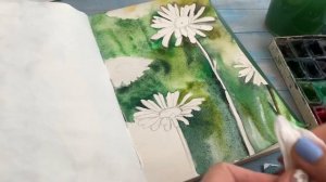 Как нарисовать РОМАШКИ акварелью.  Цветы красками поэтапно.