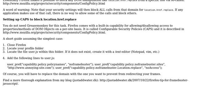 Block "document.location" Javascript redirect on one page (4 Solutions!!)