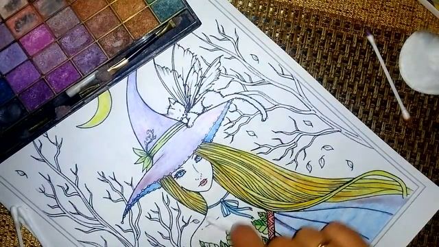 Раскраска антистресс: Ночная волшебница смотреть онлайн