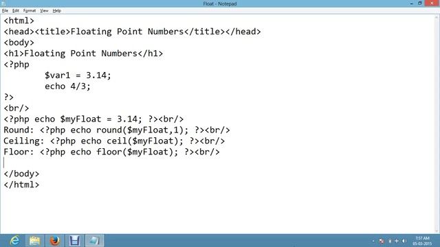 Lecture - 3 - PHP Floating Points Numbers смотреть онлайн