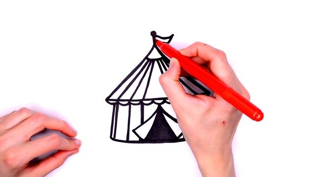 The circus. How to draw a circus tent for a child is easy. смотреть онлайн