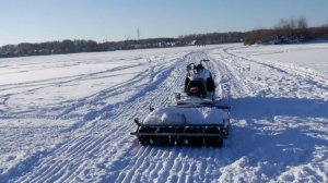 Зарезаем следы на лыжной трассе следы от квадроциклов и снегоходов