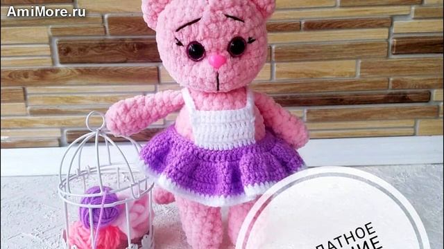 Амигуруми: схема Кошечка в сарафане. Игрушки вязаные крючком - Free crochet patterns. смотреть онлайн