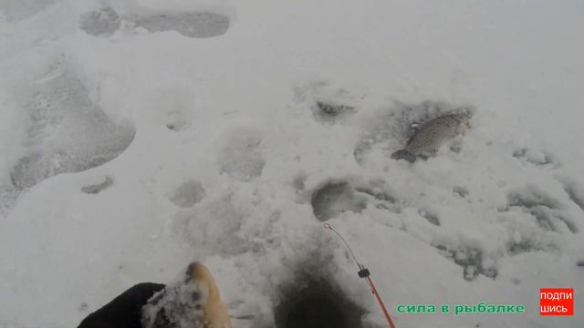 Рыбалка в поисках карася, на снегоходе на первый опасный лед. смотреть онлайн