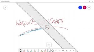 How to rotate ruler in Microsoft Whiteboard using a pen on drawing tablet