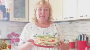 Закусочный торт 🍛 из кабачков с сыром 🧀 и помидорами 🍅