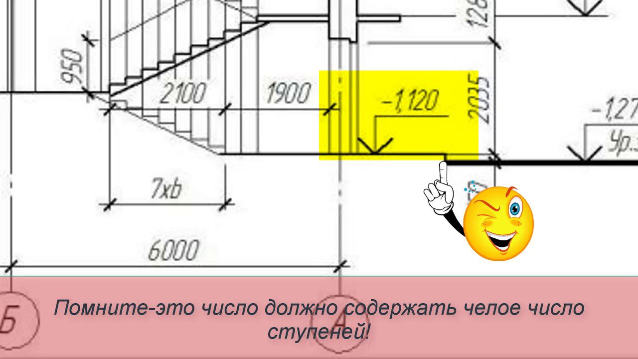 Правила построения и расчета лестницы в разрезе: Инженерная графика #1