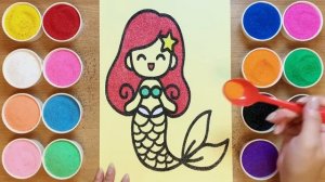 Sand Painting coloring Mermaid ❤️沙畫美人魚Tô màu tranh cát