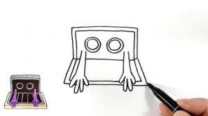 Фиолетовый из игры Радужные Друзья, Как нарисовать