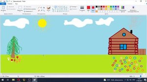 РИСУЕМ ПЕЙЗАЖ В Paint/детский рисунок/учимся рисовать.