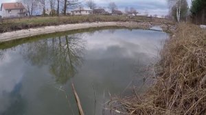 Ловлю рыбу на паук в собственном пруду. Пруд на даче.Пруд на участке.