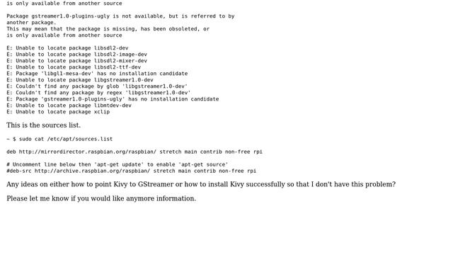 Raspberry Pi: Videoplayer in Kivy GUI not working. GStreamer problem? смотреть онлайн