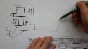 ПОСТРОИТЬ ИЗОМЕТРИЧЕСКУЮ И ДИМЕТРИЧЕСКУЮ ПРОЕКЦИЮ ПО ДВУМ ВИДАМ [isometry and dimetric projection]