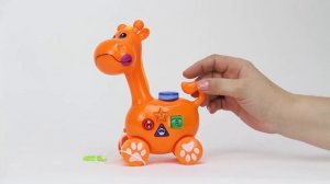 Игрушка каталка музыкальная Жираф, весёлые мелодии, голоса животных